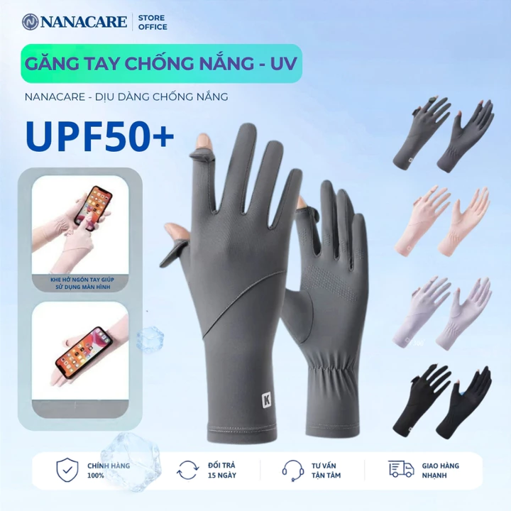 Găng tay chống nắng UPF50+ chống tia UV thoáng khí cho nữ chạy xe đạp/ thể thao (GTK)