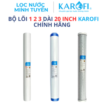 Bộ Lõi 123 Karofi 20 Inch Chính Hãng PP5 GAC CTO - Lõi Lọc Nước Đầu Nguồn Thay Thế Cốc Lọc 20 Inch