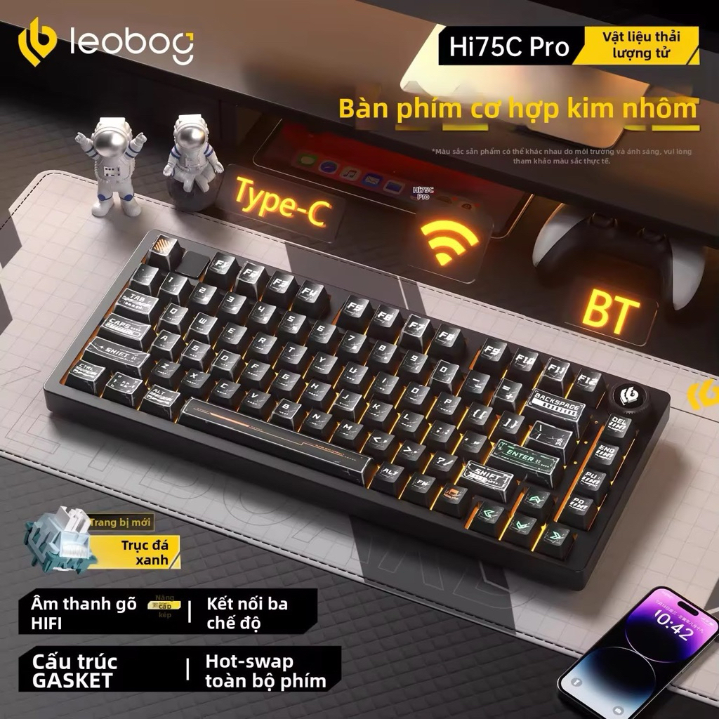 Bàn phím cơ  - LEOBOG HI75C PRO - Nhôm - Núm xoay đa chức năng - 3 Mode - RGB mạch xuôi | BigBuy360 - bigbuy360.vn