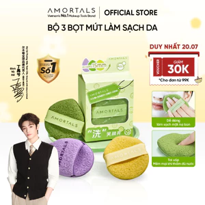 Bọt Mút Rửa Mặt Amortals Làm Sạch Sâu, Nở To Khi Gặp Nước, Dịu Nhẹ Cho Mọi Loại Da, Bọt Biển Rửa Mặt