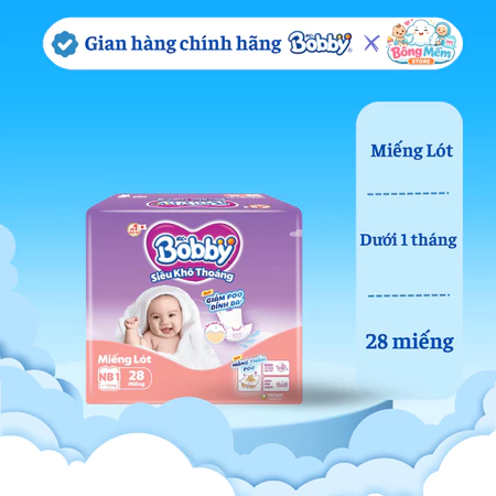Miếng Lót Sơ Sinh Bobby NewBorn 1 28/64/108 miếng/ NewBorn 2 40/60 miếng