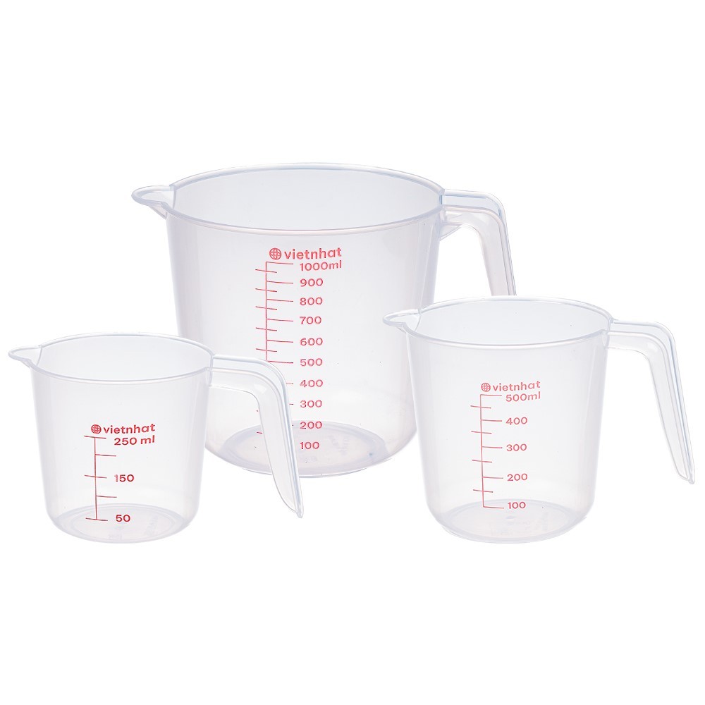 [Top Value] Bộ 3 cốc nhựa Việt Nhật NH441 đo lường dung tích 250-500-1000ml (6010)