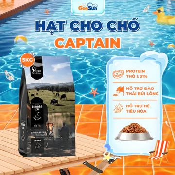 [Bao 5kg] Thức Ăn Cho Chó Captain Hạt Cho Chó Kén Ăn Vị Bò Cá Hồi Phô Mai Táo Đỏ Cho Mọi Giống Chó