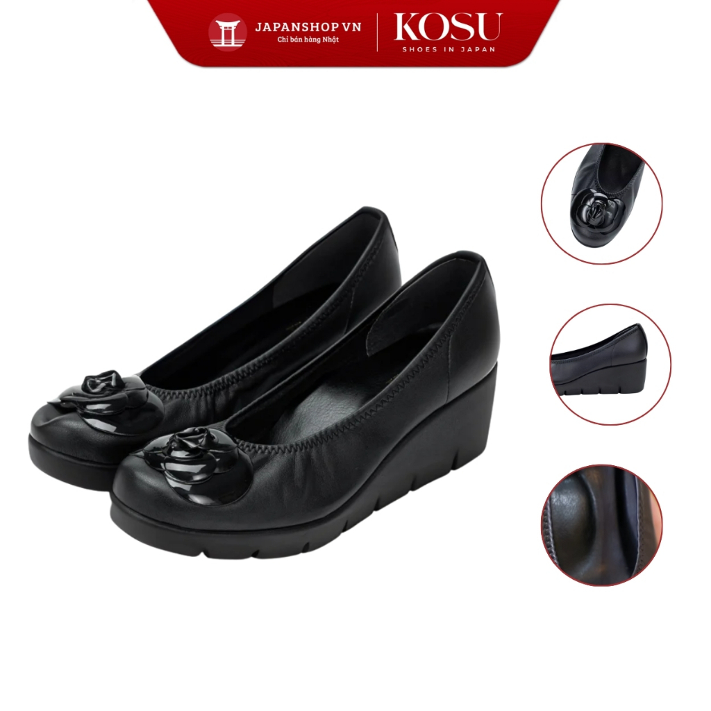 Giày da nữ KOSU K-22608 cao 5,5 cm siêu nhẹ siêu bền, chống nước made in Japan