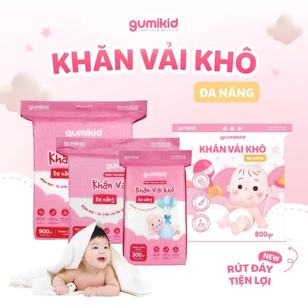 KHĂN VẢI KHÔ ĐA NĂNG DÀNH CHO MẸ VÀ BÉ GUMI 300/600/ 900g
