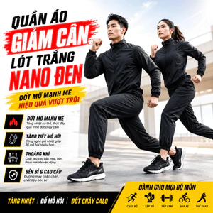 Bộ Quần Áo Giảm Cân Nam Nữ Phủ NANO ĐEN Thể Thao Sinh Nhiệt Chạy Bộ Gym Hỗ Trợ Kiểm Soát Cân Nặng