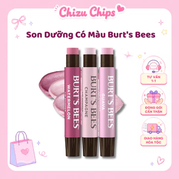 Set Son Dưỡng Có Màu Burt's Bees Lip Shimmer Pink Collection – Dưỡng Ẩm & Tạo Màu Tự Nhiên
