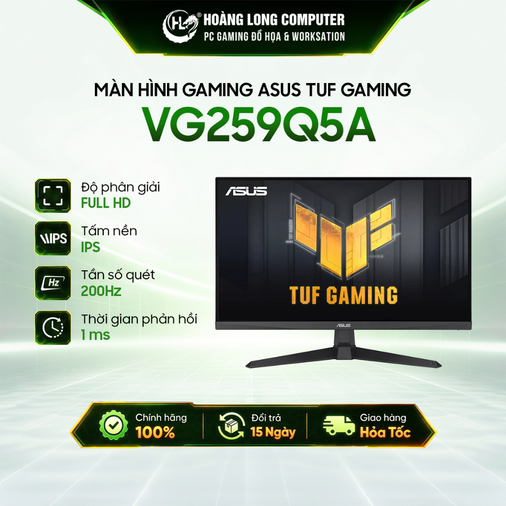 Màn Hình ASUS TUF Gaming VG259Q5A 25 Inch 200Hz Full HD Fast IPS 0.3ms Có Loa - Hàng Chính Hãng