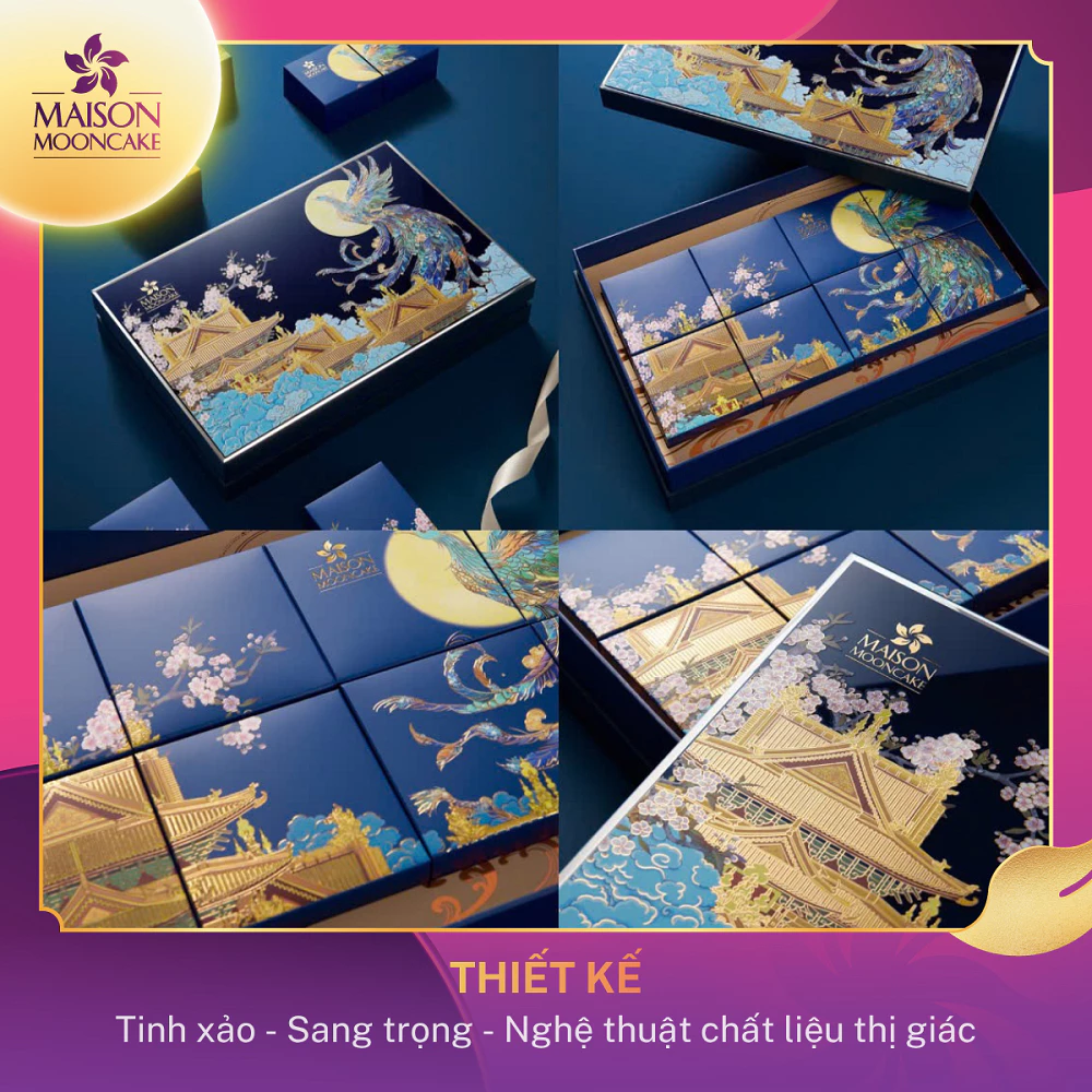[ Đang hot ]Bánh Trung thu cao cấp - Maison Mooncake - Hứng Khởi- Set 08 bánh nướng x 80g - Vỏ mỏng, Vị ngọt dịu