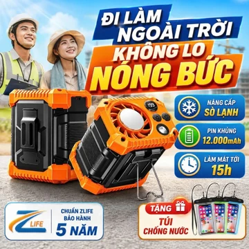 Quạt Đeo Thắt Lưng, Quạt Đeo Hông Chính Hãng Zlife Z10 Pro, Quạt Điều Hòa Đeo Cổ, Cầm Tay Gió Mạnh