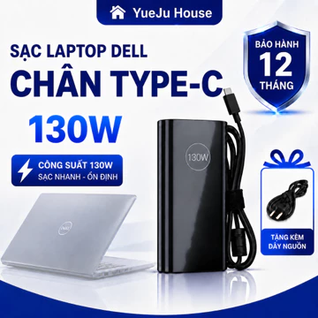 Sạc laptop Dell type c sạc thường công suất 130w sạc chân type - c 130w bảo hành 24 tháng