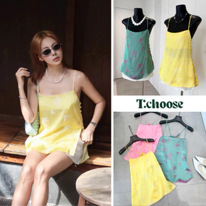 Áo lụa mềm 2 dây dáng dài 3 màu TCHOOSE