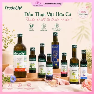 Dầu thực vật hữu cơ siêu nguyên chất Crudolio - dầu Olive/hạt lanh/hạt gai/dầu hướng dương/hạt cải