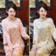 Bộ Đồ Lam Nữ Đi Chùa Nút Ngọc Trai Chất Liệu Vải Lụa Gấm Tay Lỡ Kiểu Dáng Trang Nhã DL005