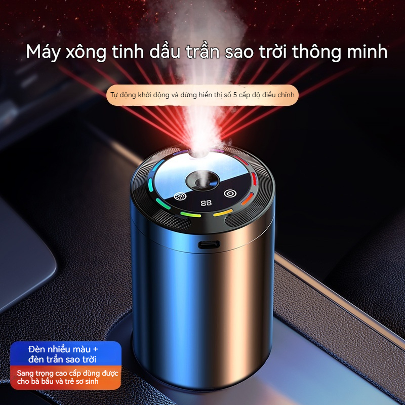 Máy xông tinh dầu ô tô thông minh - 5 chế độ hương, LED 7 màu, an toàn mẹ bầu & trẻ,tặng kèm nước hoa | BigBuy360 - bigbuy360.vn