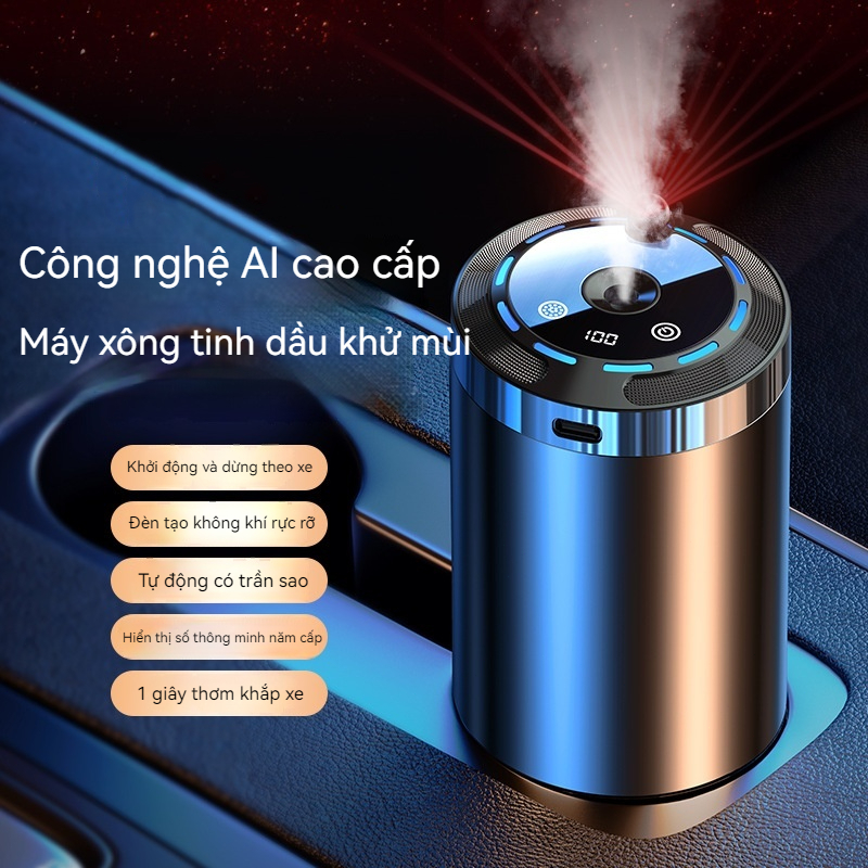 Máy xông tinh dầu ô tô thông minh - 5 chế độ hương, LED 7 màu, an toàn mẹ bầu & trẻ,tặng kèm nước hoa | BigBuy360 - bigbuy360.vn