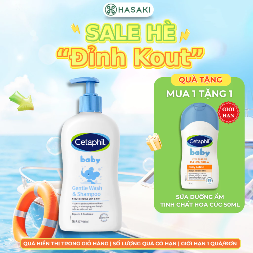 Sữa tắm gội Cetaphil Baby Gentle Wash & Shampoo 400ml