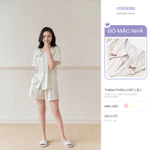 Đồ bộ mặc nhà Mialala pyjama dáng ngắn lụa latin 5464 DMN02015464 — ảnh 1
