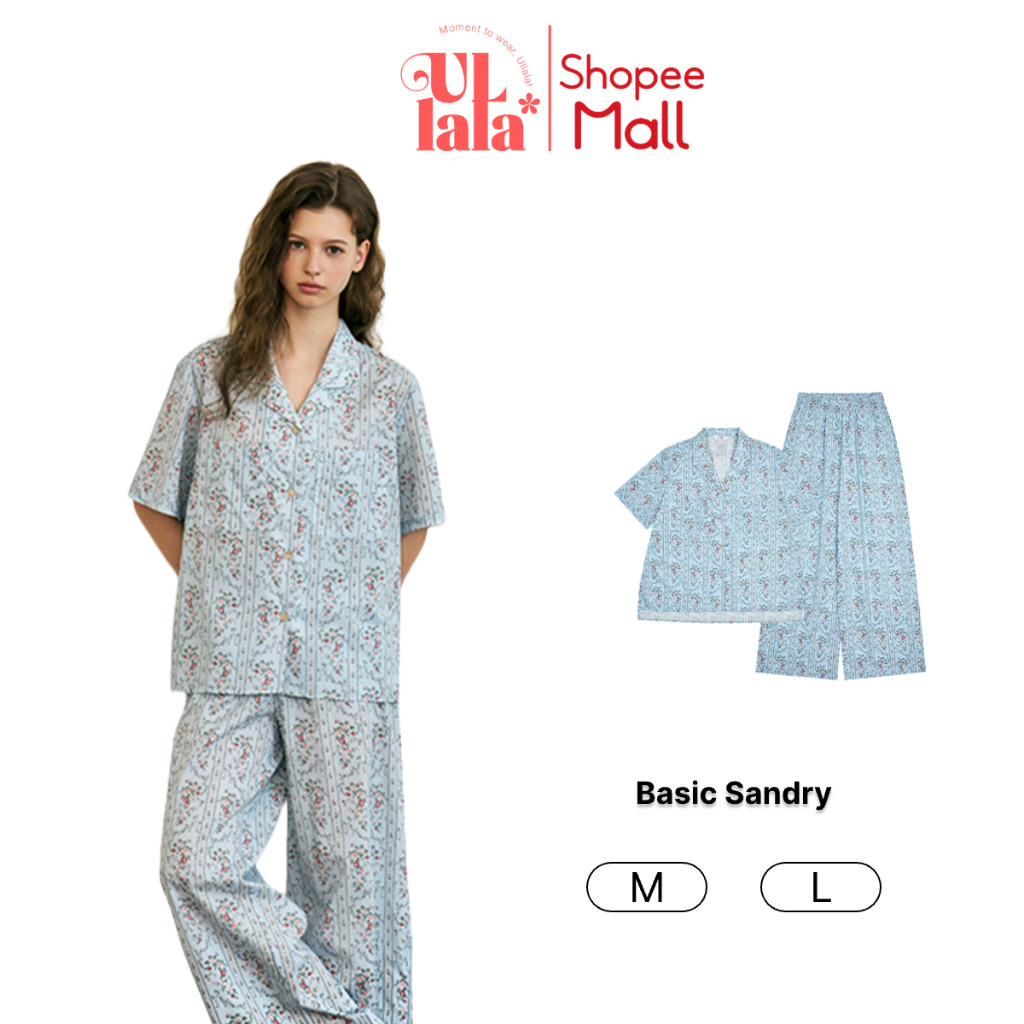 Ullala Pajamas Basic Sandry Bộ ngủ mặc nhà nữ ngắn tay Size M/L