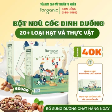 (Combo 2) Sữa hạt Forganic Gấc 600G và Sữa hạt Forganic Bữa ăn thay thế 600G - Sữa hạt thuần chay Forganic