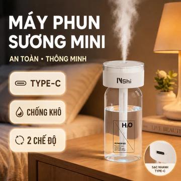 Máy tạo ẩm mini để bàn, máy phun sương USB, máy phun sương không dây, máy tạo ẩm cho văn phòng, máy phun sương