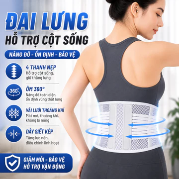 Đai Thắt Lưng Cột Sống Giảm Đau Lưng Thoát Vị Đĩa Đệm Thoáng Khí Co Giãn Hỗ Trợ Cột Sống Lưng