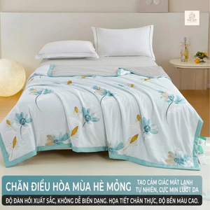 Chăn Hè Lụa Thái Tự Nhiên Mềm Mịn Thoáng Mát, Chăn Chần Bông Hè Mỏng, Lụa Chuẩn Loại 1 Thoáng Khí, Sang Trọng D10