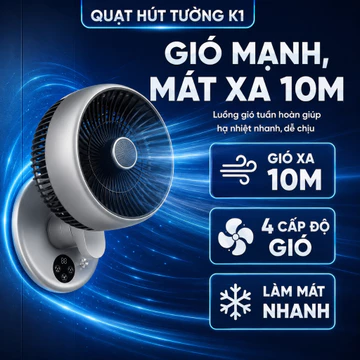 Quạt treo tường khí động, quạt hút tường mini, quạt thông gió cho nhà bếp, quạt lắp tường phòng tắm, quạt treo tường gia