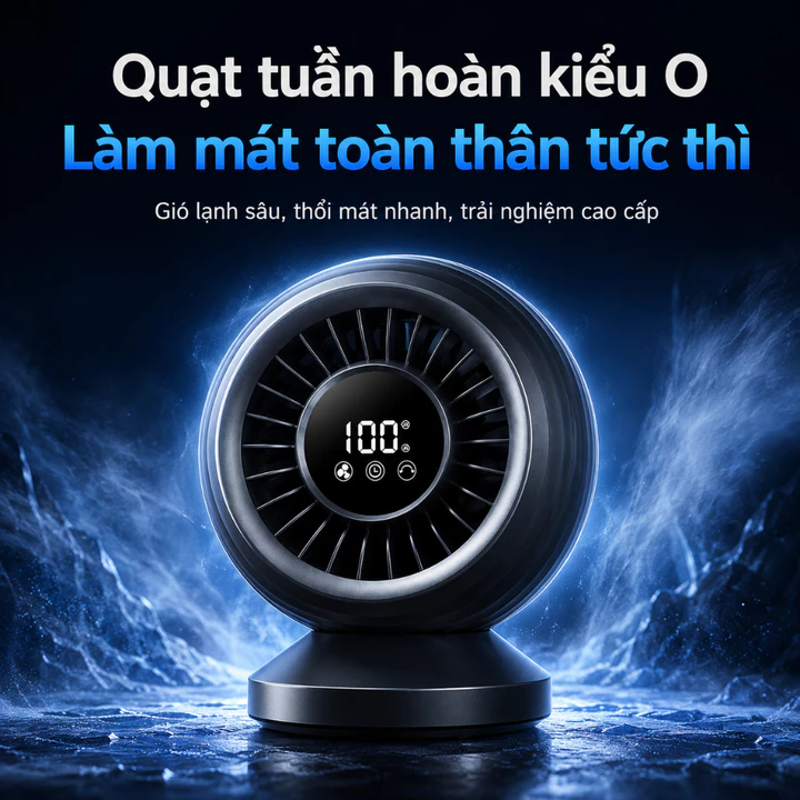Quạt tuần hoàn không khí, quạt mini để bàn, quạt tích điện đa năng, quạt làm mát cá nhân, quạt thông gió mini – 4