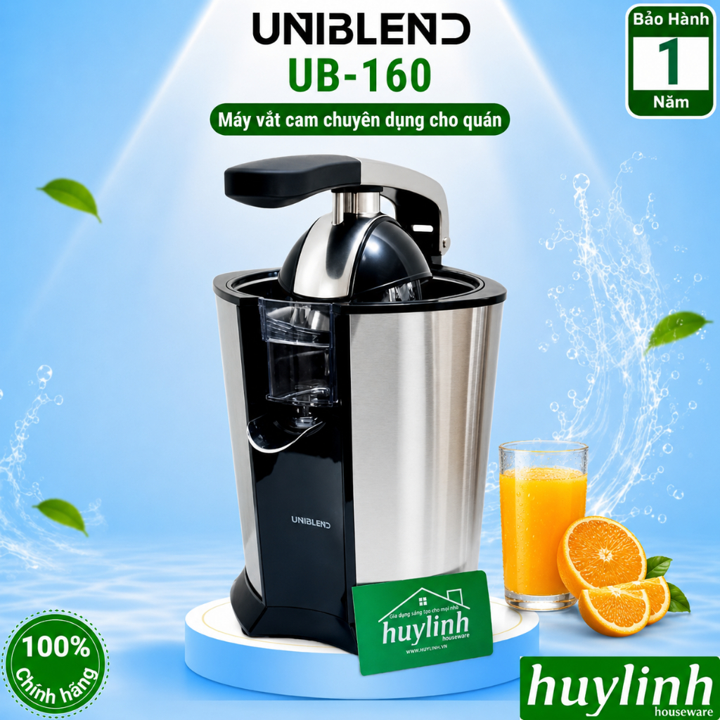 Máy vắt - ép cam Uniblend UB-160 - 2 đầu vắt - Công suất 160W - Phù hợp kinh doanh và quán