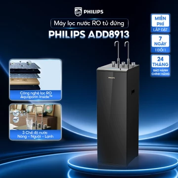 (MIỄN PHÍ LẮP ĐẶT) Máy Lọc Nước Tủ Đứng RO Nóng - Lạnh Hydrogen Philips ADD8913/74 - 10 Lõi - Công Nghệ Aquaporin