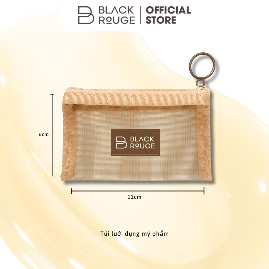 Túi Lưới Mini Đựng Mỹ Phẩm, Móc khóa Bánh Mì Dễ Thương Black Rouge
