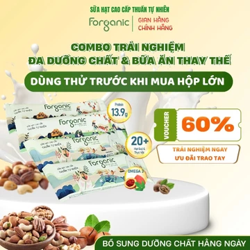 (Combo gói trải nghiệm) - Sữa hạt Forganic thuần chay Gấc 30G (2 gói) và Sữa hạt Forganic Bữa ăn thay thế 30G (2 gói)