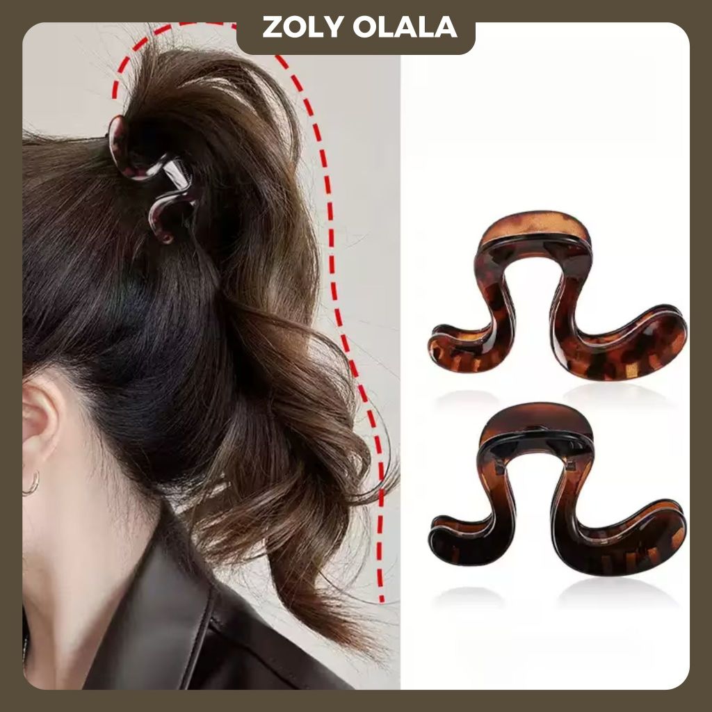 [HOT] Kẹp Tóc Càng Cua Dáng Sóng Chữ S - Phụ Kiện Tóc Cao Cấp