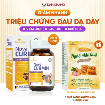Viên uống Novacurmin Dan Khang giảm đau dạ dày và các triệu chứng của loét dạ dày