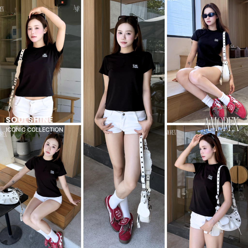 Áo Baby Tee Nữ Amorex Soulshine Thun Lạnh Tôn Dáng Co Giãn Thoáng Mát | BigBuy360 - bigbuy360.vn