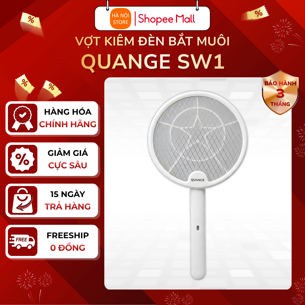 Vợt muỗi đa năng gấp gọn Quange SW1, vừa là vợt muỗi, vừa là đèn bắt muỗi tự động - Bảo hành 3 tháng