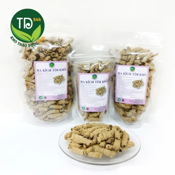 Ba kích tím khô, 100g, củ ba kích to, đã rút lõi, sạch, không lẫn tạp chất, thảo mộc dùng ngâm tửu, nhiều công dụng