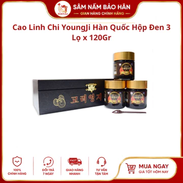 Cao Linh Chi YoungJi Hàn Quốc Hộp Đen 3 Lọ x 120Gr, Tăng Cường Hệ Miễn Dịch Và Ổn Định Huyết Áp