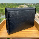 Clutch Cầm Tay Da Bò In Vân Cá Sấu, Chất Liệu Da Bò, Kiểu Dáng Sang Trọng 27x20x5cm — ảnh 5