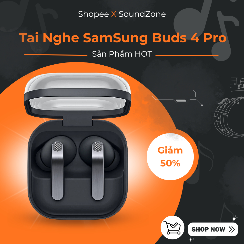 Tai Nghe Bluetooth SamSung Galaxy Buds 4 Pro – Siêu Bass – Pin 30H – Bluetooth 6.1- IP57- 6 Micro – BH 2 Năm Đổi Mới