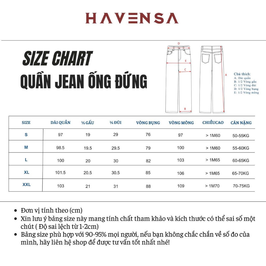 [SS3] Quần ống đứng nam form Regular Fit Haven’s, quần jean cạp cao ôm eo vừa vặn tôn dáng dễ phối đồ | BigBuy360 - bigbuy360.vn