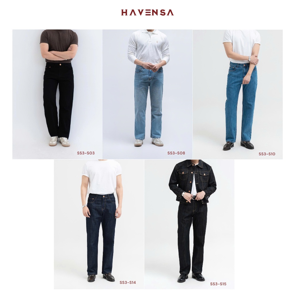 [SS3] Quần ống đứng nam form Regular Fit Haven’s, quần jean cạp cao ôm eo vừa vặn tôn dáng dễ phối đồ | BigBuy360 - bigbuy360.vn