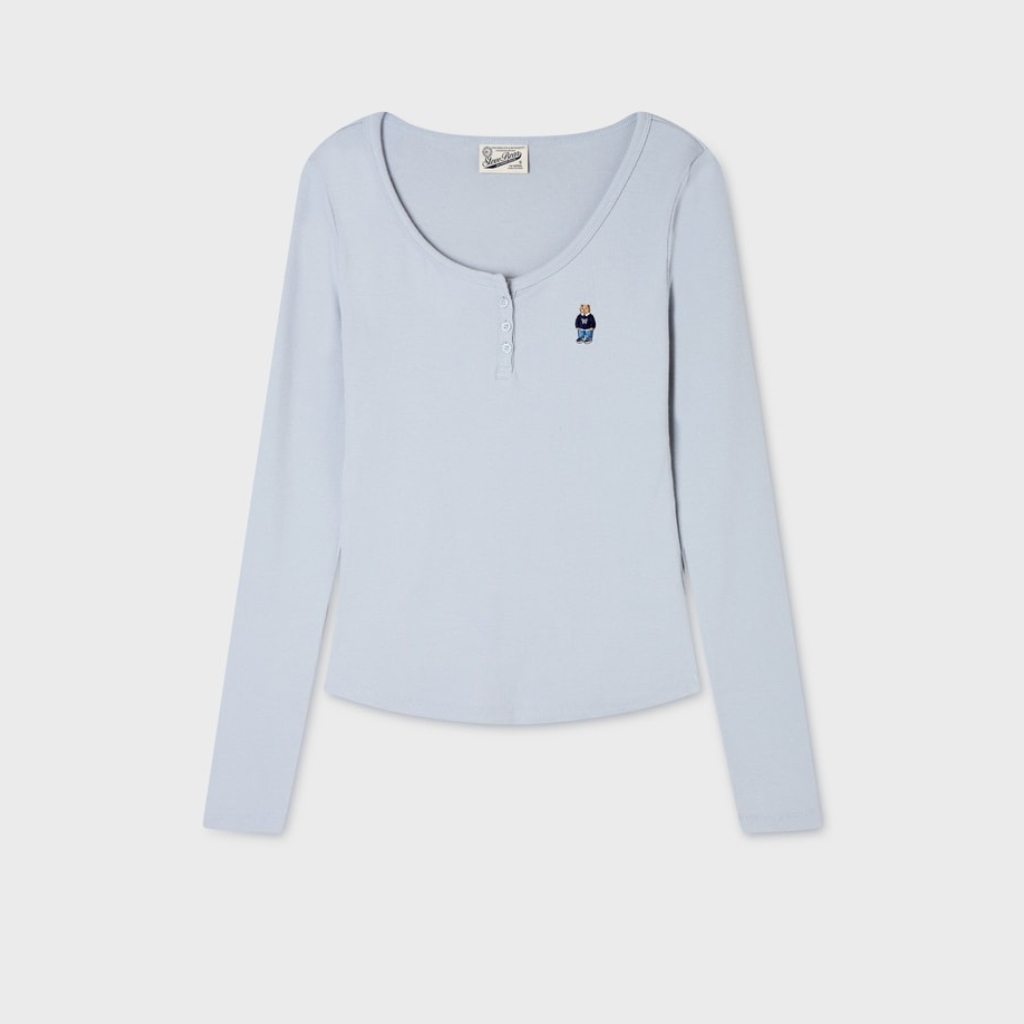 Áo Thun Nữ WHO.A.U Steve Ribbed Henryneck T-shirt[B]_WHLAGB852F