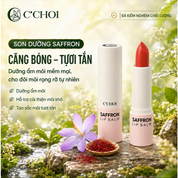 [QUÀ TẶNG NHẮN TIN SHOP CHỌN MÀU] Son Dưỡng Saffron Color C'CHOI, làm giảm thâm môi, làm đầy rãnh môi giúp môi căng mọng