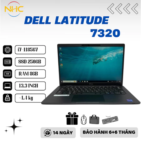 Laptop giá rẻ DELL latitude 7320 i5 1135G7 RAM 8GB SSD 512gb
