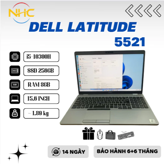 Laptop Giá Rẻ DELL latitude 5521, 5421 I5- 11300H RAM8 SSD 256GB LCD 15,6 inch PIN >3H Chip siêu khủng