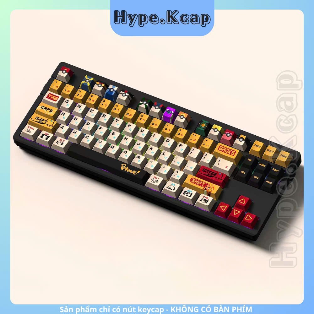 Keycap Pokemon Xuyên Led Cherry Profile Chất liệu PBT Dyesub dành cho bàn phím cơ
