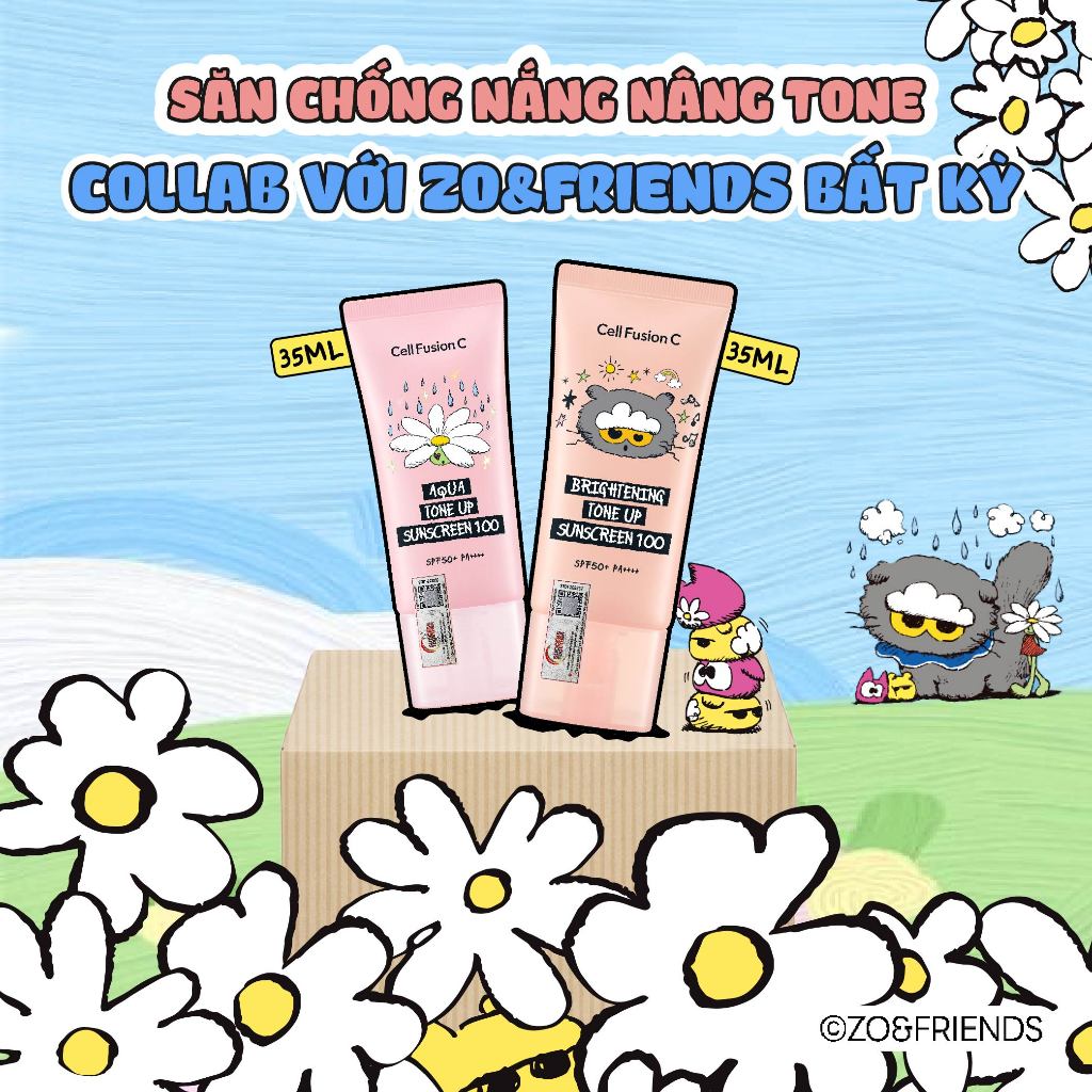 Kem Chống Nắng Nâng Tone CELL FUSION C x ZO&FRIENDS Tone Up Sunscreen 100 SPF 50+ PA++++