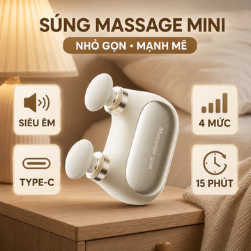 Súng massage cầm tay mini, máy massage cơ, súng rung giảm đau, máy massage bắp chân, dụng cụ massage toàn thân